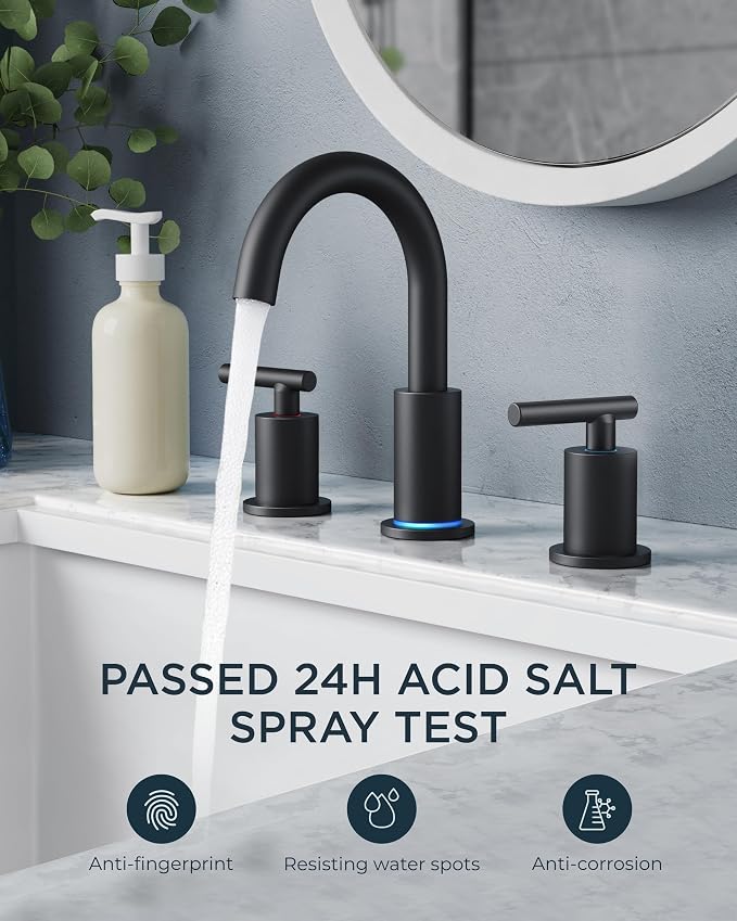 FORIOUS LED Bathroom Faucet Black 3 Hole - Image 3