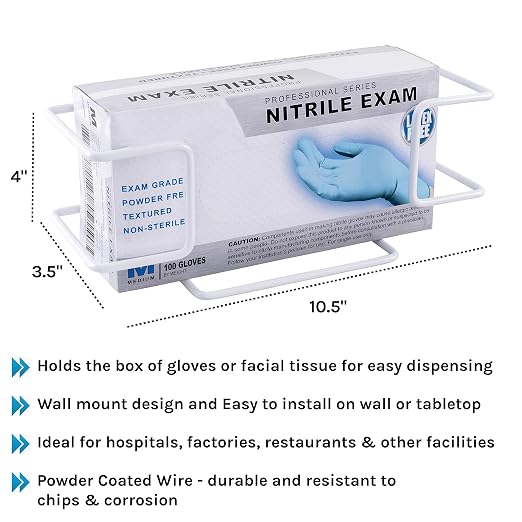 Disposable Glove and Facial Tissue Wire Rack, Wall Mount Design - Image 2