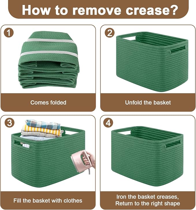 Storage Baskets for Organizing, Woven Decorative Baskets for Shelves - Image 6