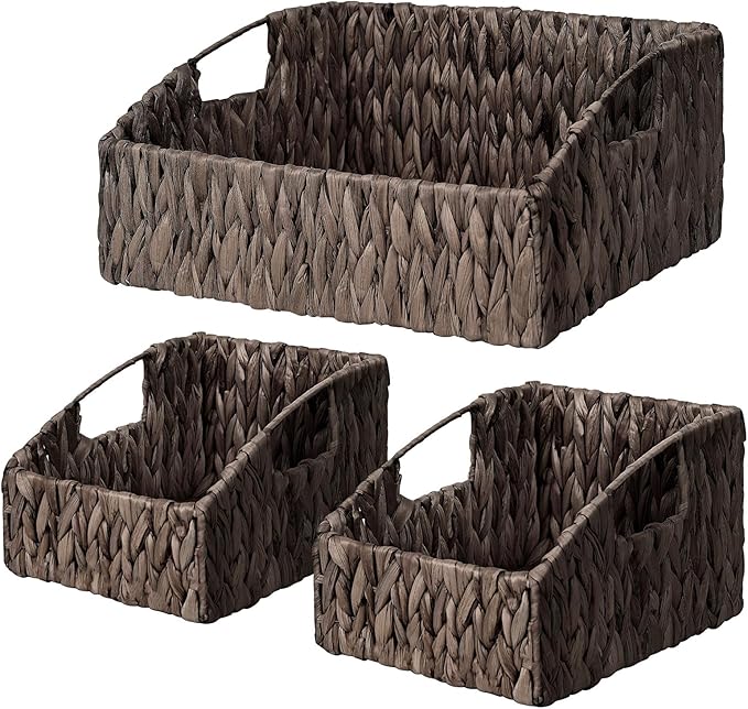 Ollieroo Rattan Storage Baskets, Handwoven Wicker Storage Bins by Ollieroo