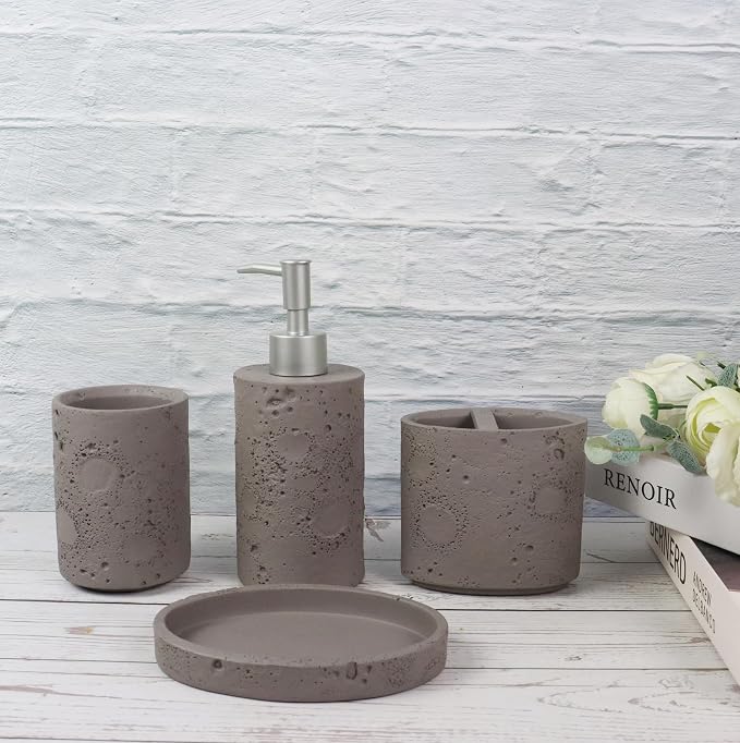 Hymmah Meteorites Bathroom Accessories Set, Farmhouse Bathroom Decor, Contain - Image 4