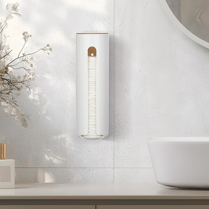 Cotton Pad Holder, Wall Mounted Cotton Rounds Holder Dispenser Face Pad Holder - Image 7