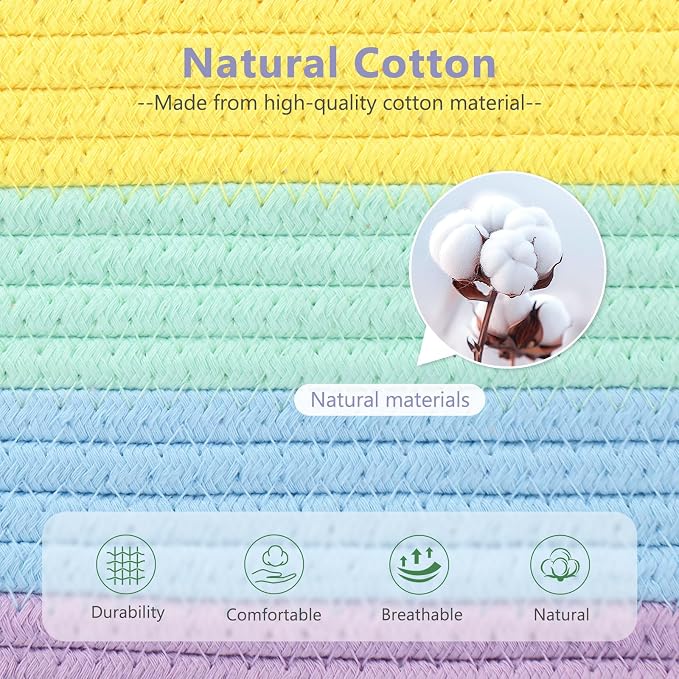 Cotton Rope Storage Basket, Woven Basket - Image 2