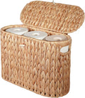 PINXIURY Water Hyacinth Toilet Paper Storage Basket, Bathroom Toilet Organizer by PINXIURY
