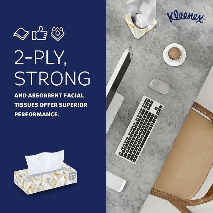 Kleenex Professional Facial Tissue, Flat Boxed Format, Designed - Image 5