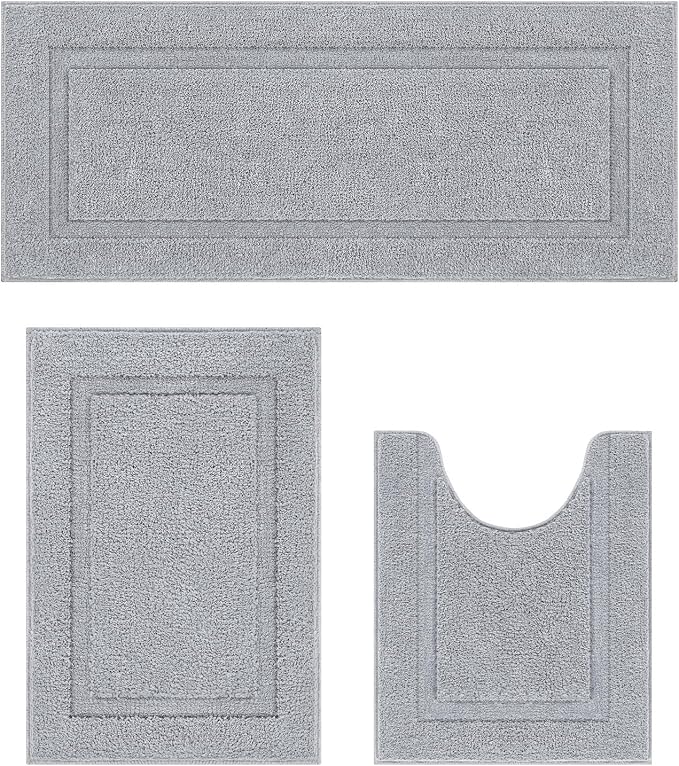 SHACOS Bathroom Runner Rugs Set of 3 Ultra Soft Bath Mat by SHACOS