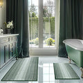 Bathroom Rugs and Mats Sets, 2 Piece Thick Absorbent Chenille Bath Mat Rug Set by BSICPRO