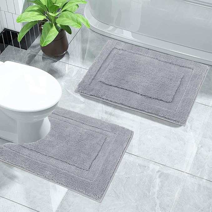 SHACOS Small Bathroom Rugs Set of 2 Pieces Bath Rugs - Image 4