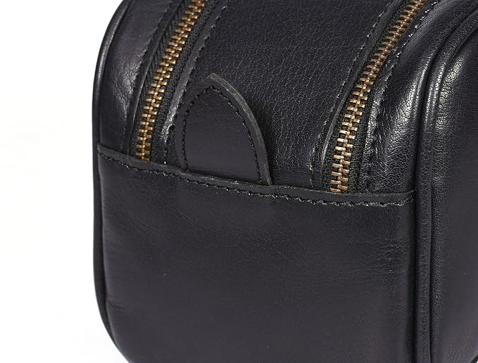 10" Premium Leather Toiletry Travel Pouch - Image 8