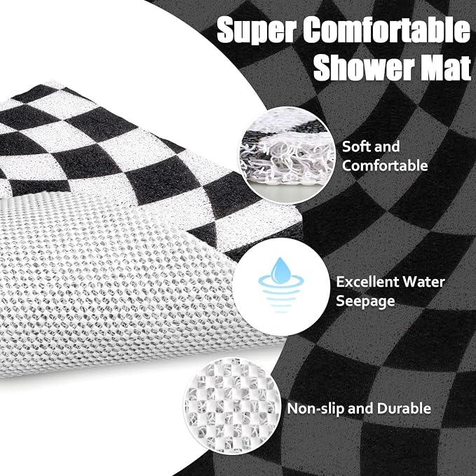 Square Shower Mat Non-Slip 24x 24 Inch, Soft Comfort Bath Mat - Image 6