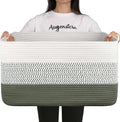 OIAHOMY Large Blanket Basket, 22”x17”x12” Rectangle Woven Baskets, Nursery by MasterofSpaceOptimization