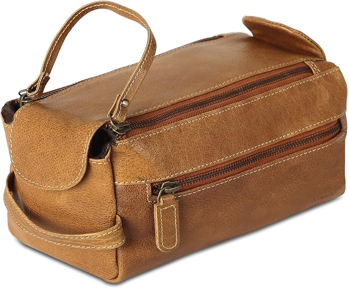 KomalC Premium Buffalo Leather Toiletry Bag - Image 8