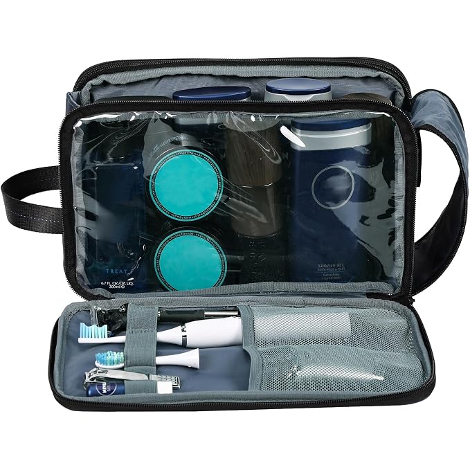 ZEEMO Travel Toiletry Bag for Men, Large Water-Resistant Double-Sided Full-Open - Image 2