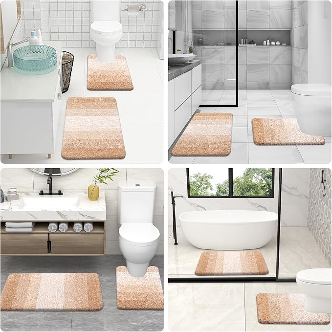 OLANLY Bathroom Rug Set 2 Piece, Soft Absorbent Microfiber Bath Rug Set - Image 9