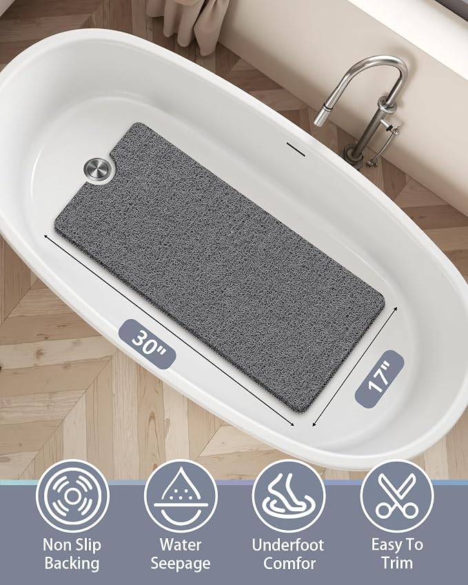 Non Slip Shower Mats for Inside Shower, 17x30 Inch, Anti-Slip Bathtub Mats for - Image 2