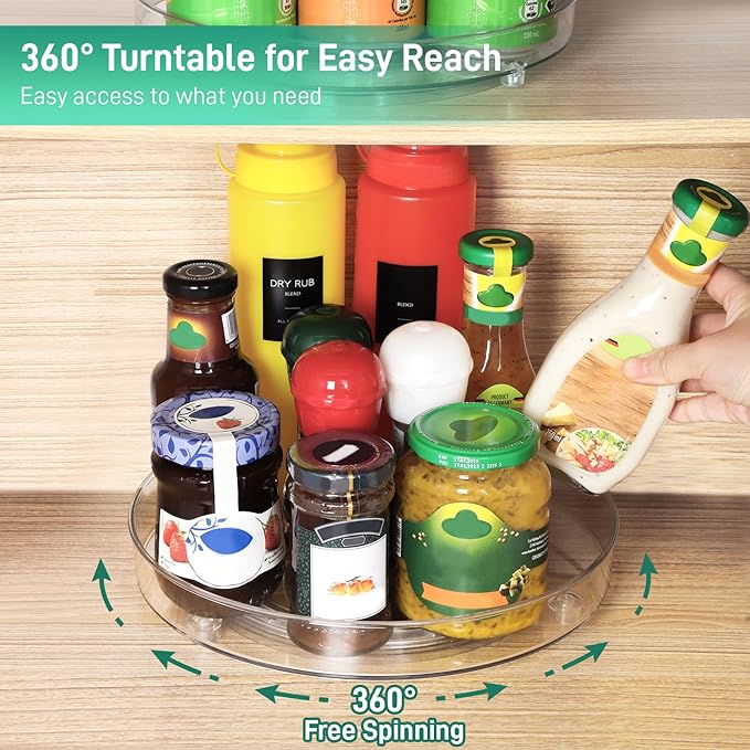 4 Pack Lazy Susan Organizer, 9.5 Inch Lazy Susan Turntable - Image 4
