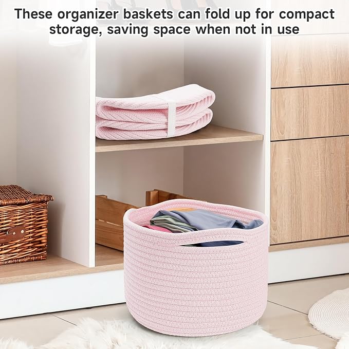 Small Rope Baskets for Storage, Baskets for Gifts Empty, Cute Round Woven Basket - Image 6