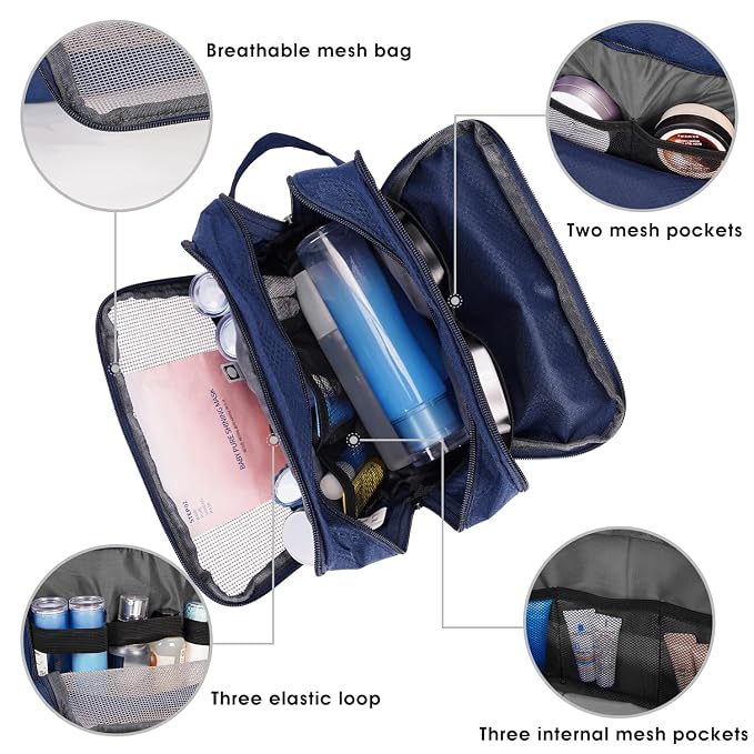 Toiletry Bag for Men Hanging Dopp Kit Water Resistant Shaving Bag Small - Image 3