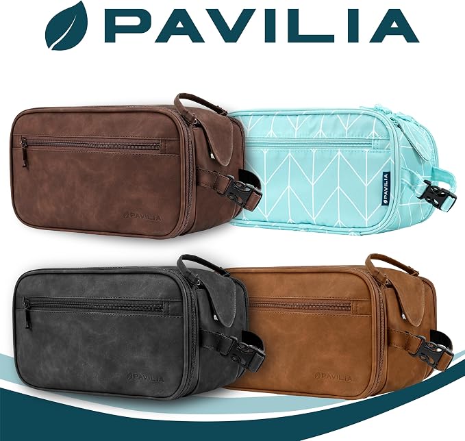PAVILIA Toiletry Bag for Men Women, Mens Travel Bag Toiletries Organizer Case - Image 8
