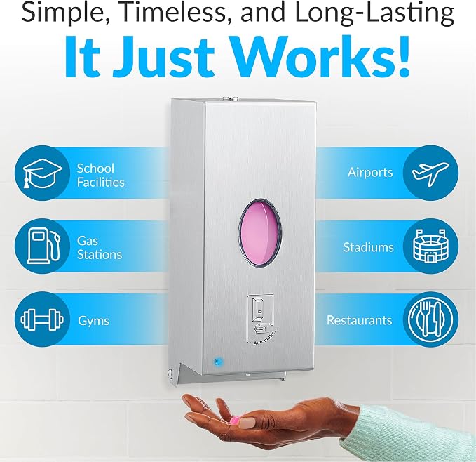 Bobrick B-2012 Automatic Wall-Mounted Liquid Soap Dispenser, Stainless Steel - Image 9