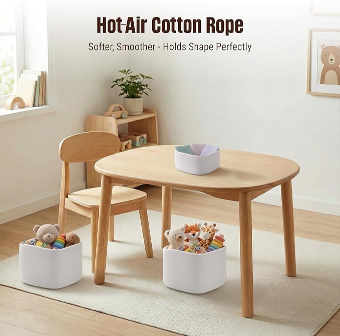 5-Pack Storage Cubes Woven Rope Baskets - Image 6