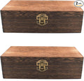 Wood Storage Box with Lid Solid Wood Container Box Decorative Table Large by HingoFuni