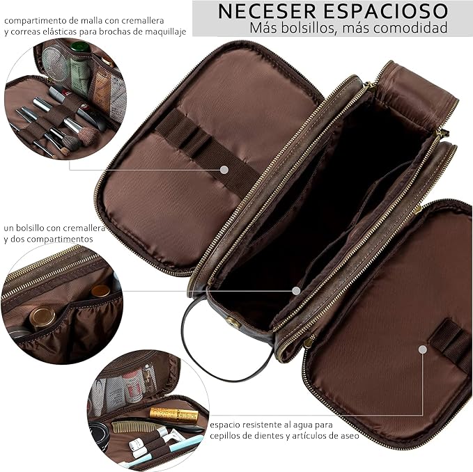 Elviros Travel Toiletry Bag for Men, Shaving Dopp Kit Water-resistant Bathroom - Image 2
