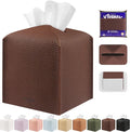 Tissue Box Cover Holder Square Tissue Cube Cover PU Leather Tissue Organizer by DecorateYourHome