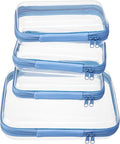 4 pcs Clear Zipper Pouches, Hard Shell Zipper Case, Toiletry Bag by WELPIRT