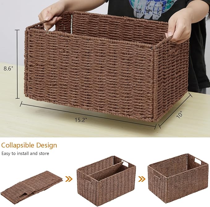 Vagusicc Wicker Storage Basket, Small Storage Baskets - Image 2