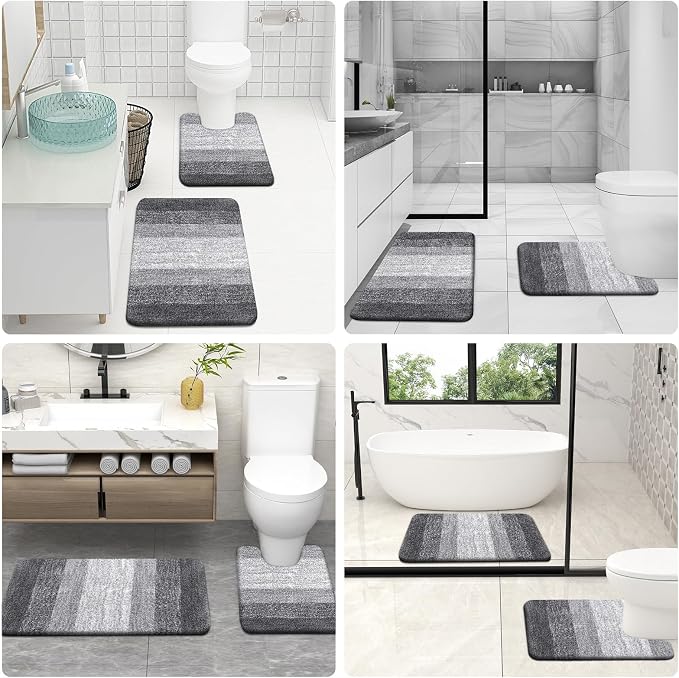 OLANLY Bathroom Rug Set 2 Piece, Soft Absorbent Microfiber Bath Mats and - Image 9