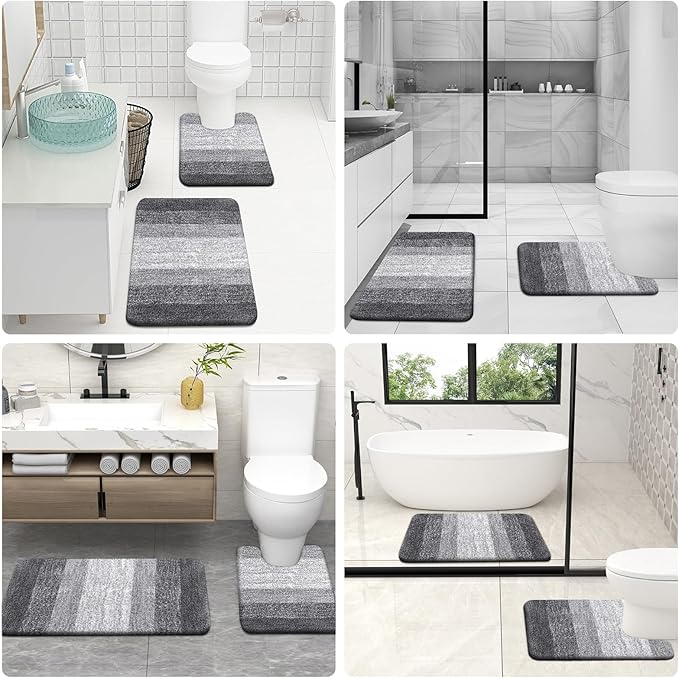 OLANLY Bathroom Rug Set 2 Piece, Soft Absorbent Microfiber Bath Mats and - Image 9