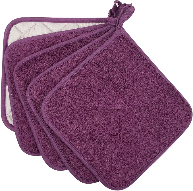 100% Cotton Kitchen Everyday Basic Terry Pot Holder Heat Resistant Coaster - Image 2