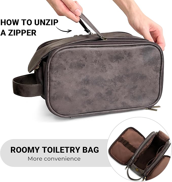 Elviros Toiletry Bag for Men, Large Travel Shaving Dopp Kit Water-resistant - Image 5