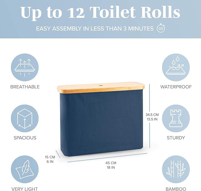 LONBET Toilet Paper Storage for 12 Rolls, Stackable & Foldable - Image 3