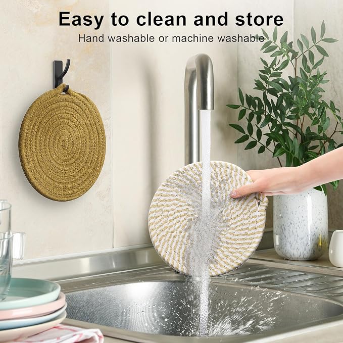 7" Trivets for Hot Dishes, 6 Pack Hot Pads for Kitchen Counter & Dining Table - Image 3