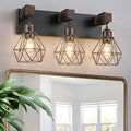 Farmhouse Bathroom Vanity Light Fixtures, 3-Light Black Gold Bathroom Light by MAESTA
