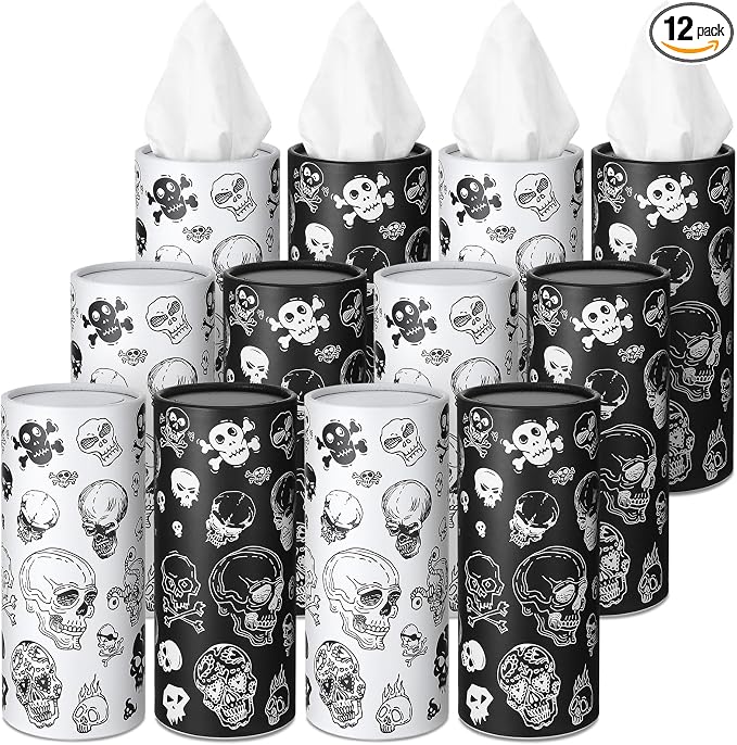 Fourluoo 12 Pack Skull Cylinder Tissues by Fourluoo