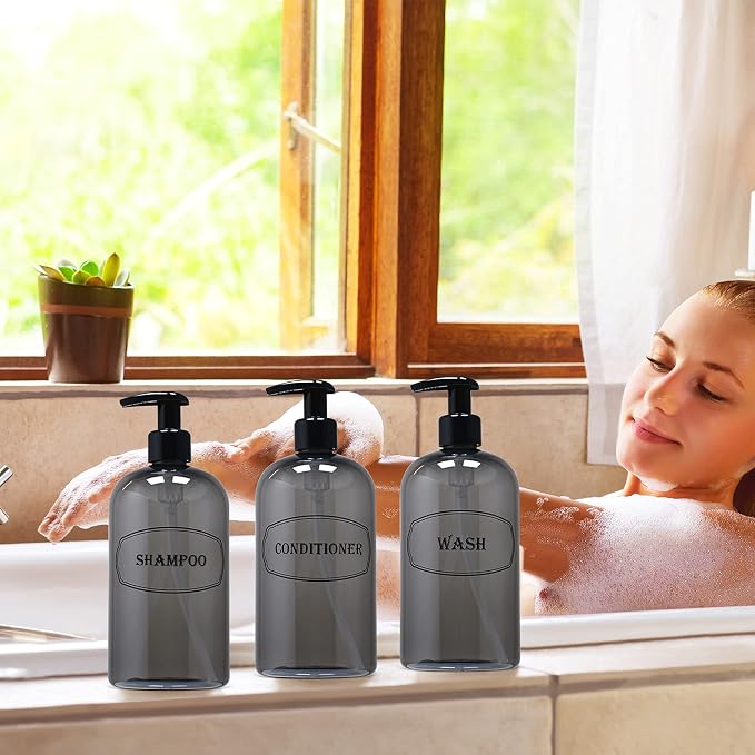 Bottiful Home-16 oz Shampoo, Conditioner, Wash Refillable Empty Plastic Pump - Image 5
