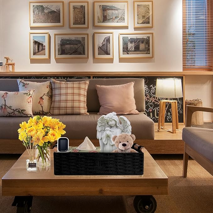 Round Paper Rope Storage Basket Wicker Baskets - Image 7