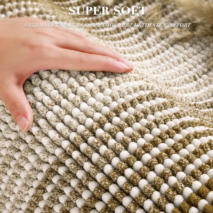 BSICPRO Bathroom Rugs and Mats Sets, 2 Piece Thick Absorbent Chenille Non Slip - Image 2