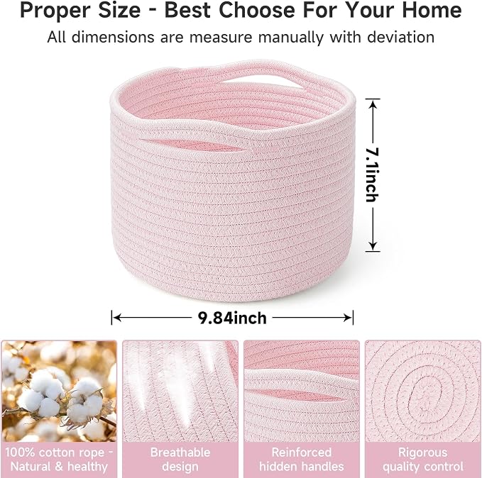 Small Rope Baskets for Storage, Baskets for Gifts Empty, Cute Round Woven Basket - Image 2
