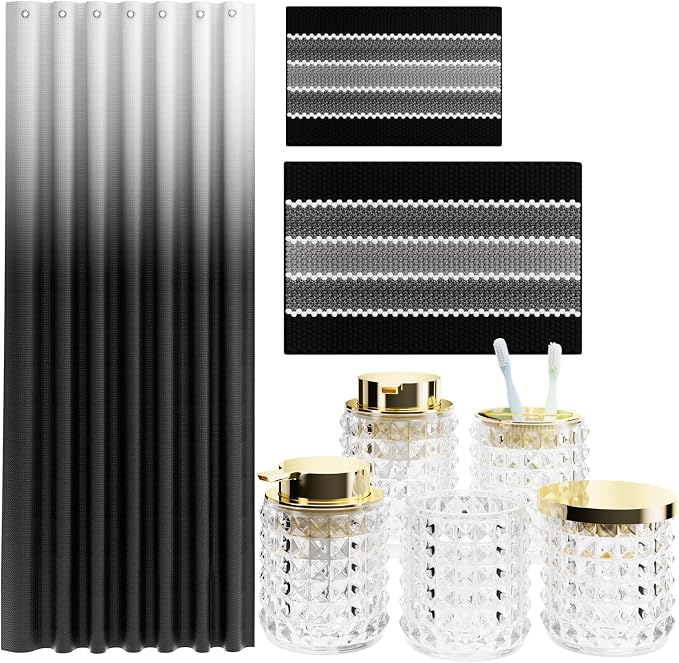 Bathroom Sets with Shower Curtain and Rugs and Accessories, Glass Bathroom by BetterbathroomwithXLHOME