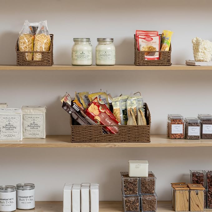 StorageWorks Paper Rope Pantry Storage Baskets, Wicker Baskets - Image 5