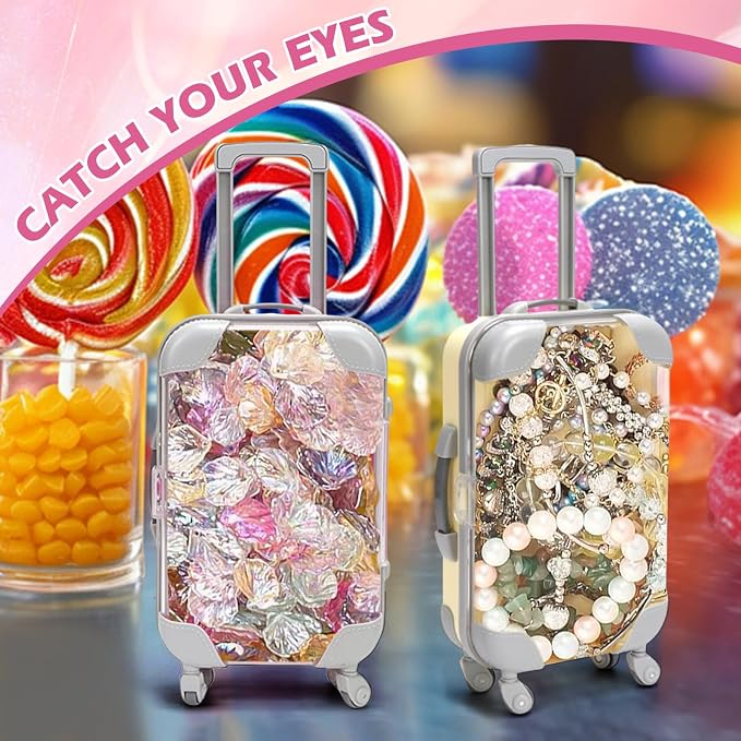 Kuabiz 20 Pack Mini Suitcase Party Favor Box Plastic Suitcase Gift Box Mini - Image 5
