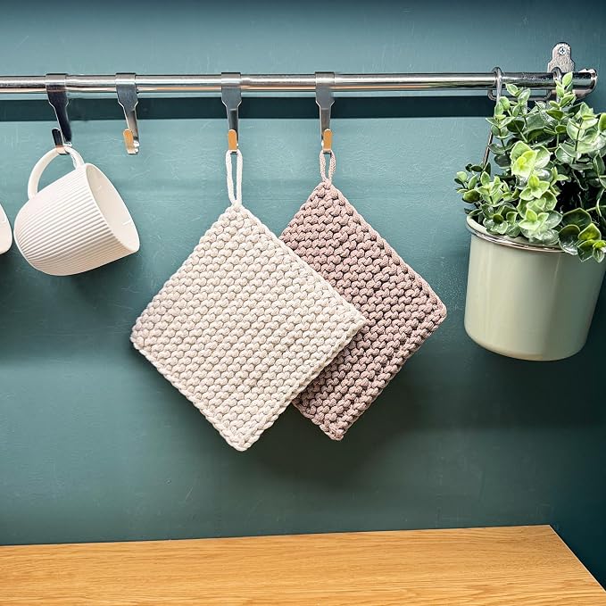 Eiyye Thick Crocheted Pot Holders, Handmade Hot Pads Crocheted Trivets - Image 4
