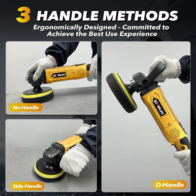 GEVEELIFE Buffer Polisher, 6 Inch/7 Inch 1600W Rotary Car Buffer Polisher Waxer - Image 5