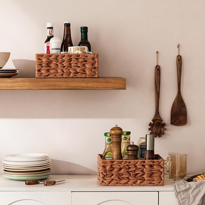 UBBCARE Storage Baskets with Label, Wicker Pantry Baskets - Image 5