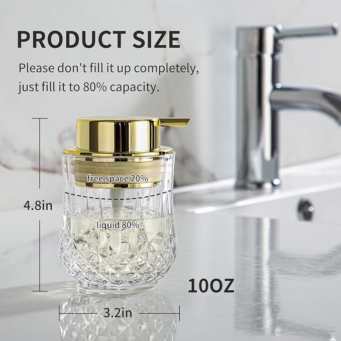 Glass Soap Dispenser, Bathroom Hand Liquid Soap Dispensers, Refillable Dish - Image 4
