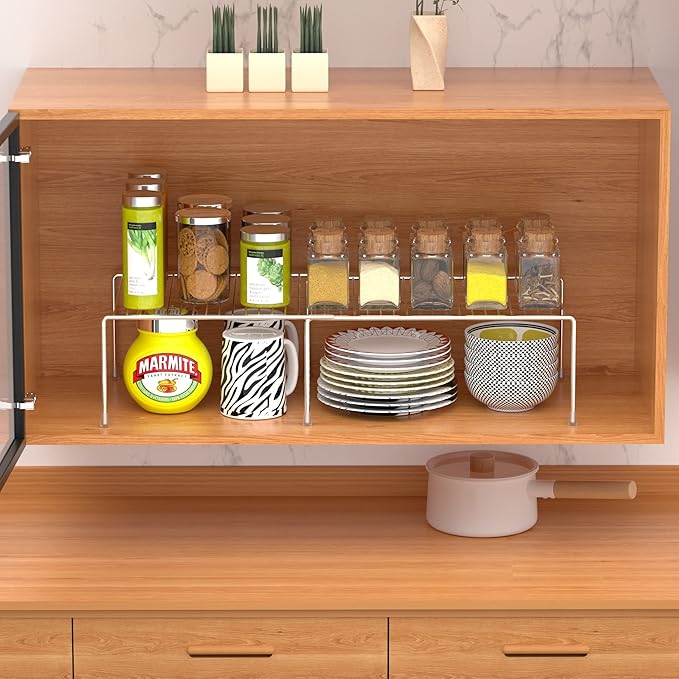 iPEGTOP Expandable Kitchen Cupboard Organiser, 2-Piece Adjustable Freezer - Image 3